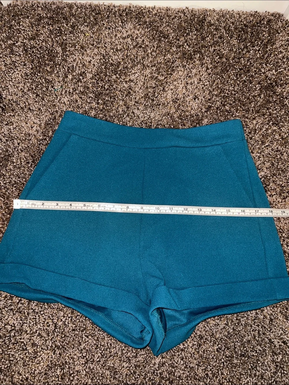 Sincerely Jules Teal High-Waist Knit Shorts